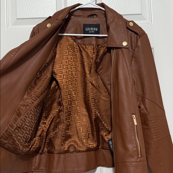 Guess Women's Tan Leather Jacket - Picture 7 of 7